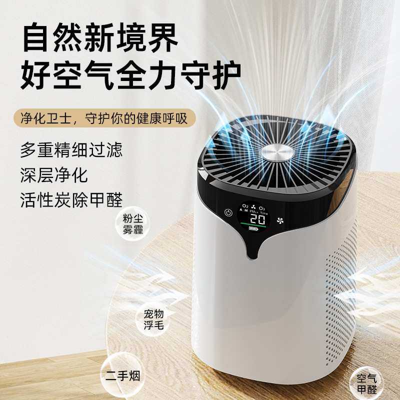 空气净化器家用小型室内除甲醛消毒负离子抗菌净化除烟味异味跨境