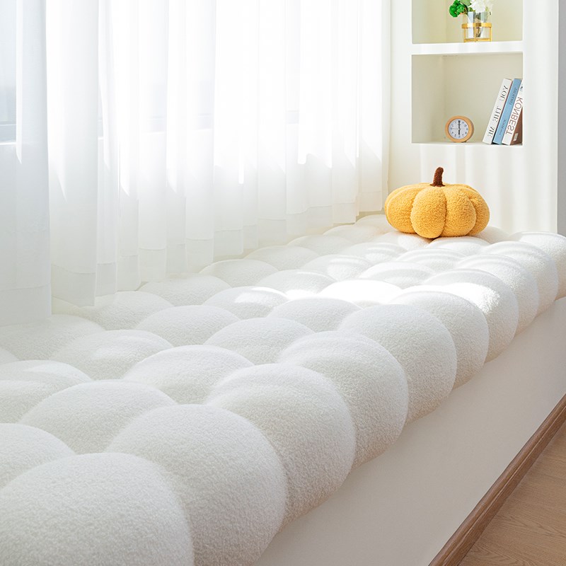 网红小雪球飘窗垫窗台垫2024新款四季通用免洗高级U感阳台坐垫子