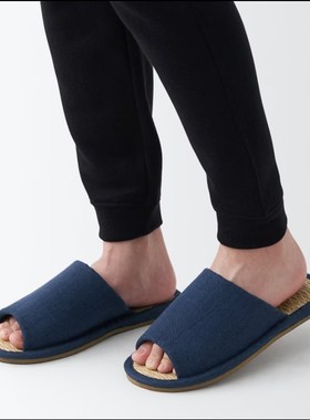 日系EVbA不沾灰灯笼草蒲草席凉爽舒适静音室内家用拖鞋夏天情侣男