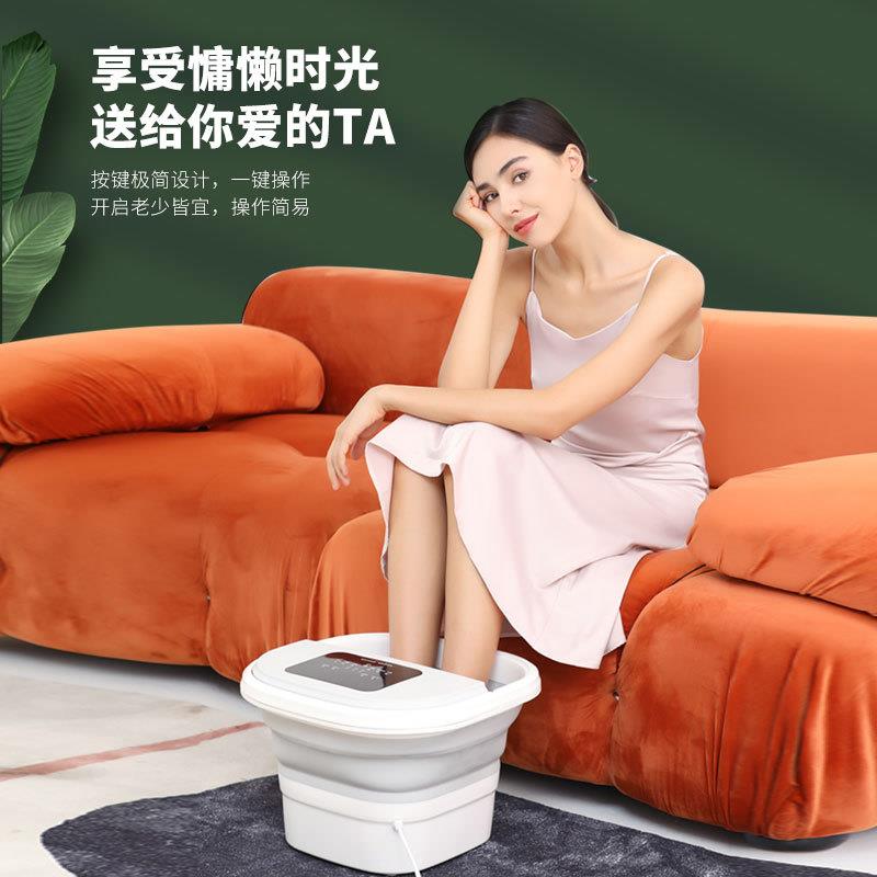 足浴盆全自动泡脚桶电动按摩加热恒温折叠便携家用足疗机洗脚神器