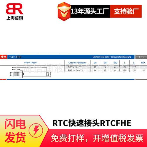 倍润RTC快速接头RTCFHE 9-120HT2/13-150HT2系列替换Staubli