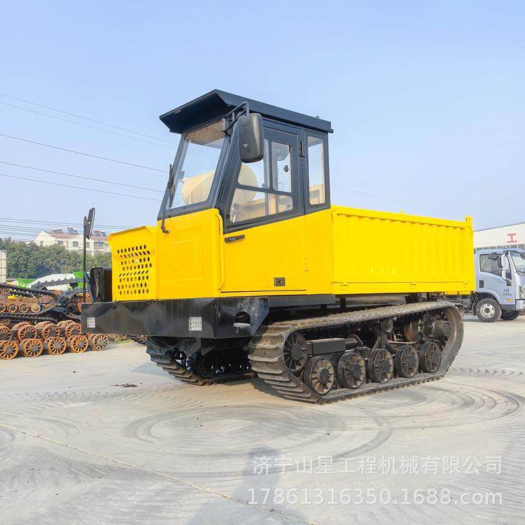 爬坡用履带运输车 8吨橡胶底盘自卸车 自行走农用工程爬山虎机械