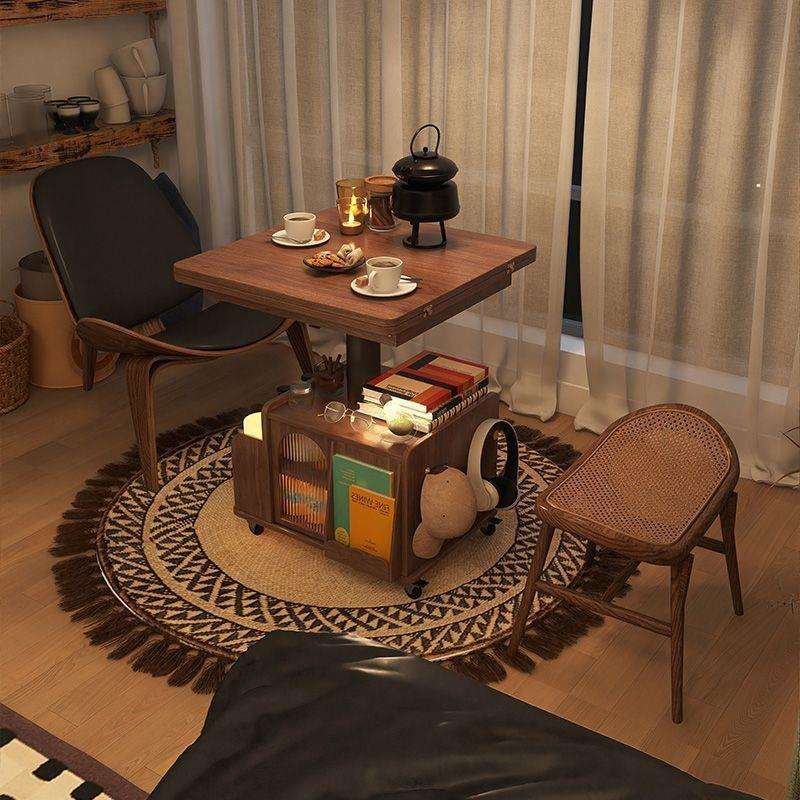琴怀实木移动折叠升降茶几移动推车茶桌客厅家用茶台多功能边几11
