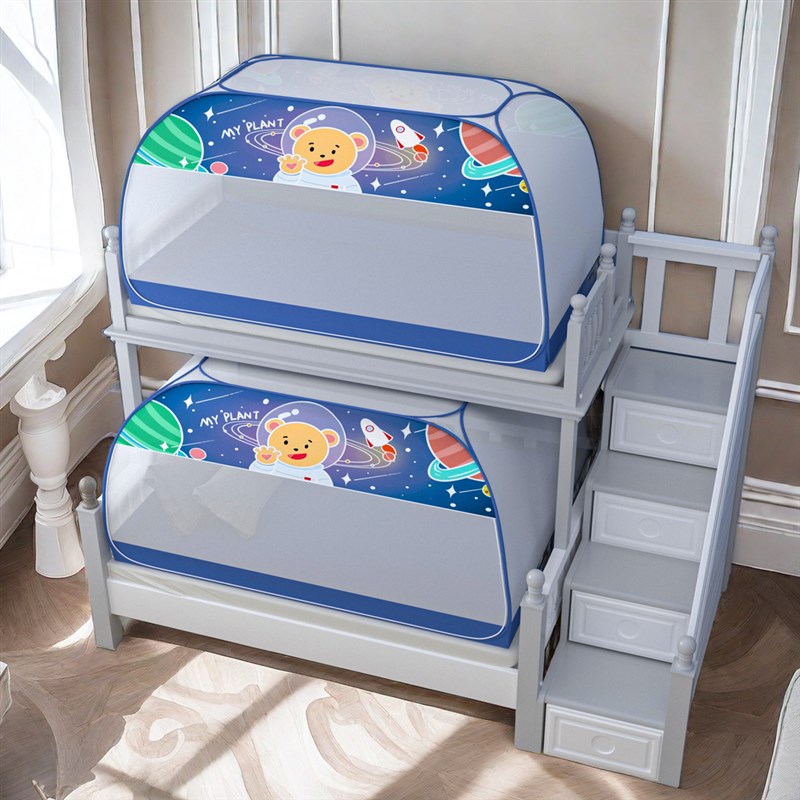 蚊帐床帘一体式全遮光蒙古包免y安装学生宿舍上下铺子母床室内帐