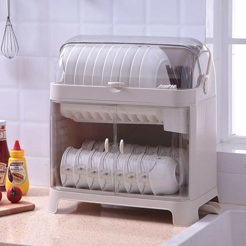 优选多功能特大j厨房碗筷餐具收纳盒箱装放K碗架沥水带盖双层小碗