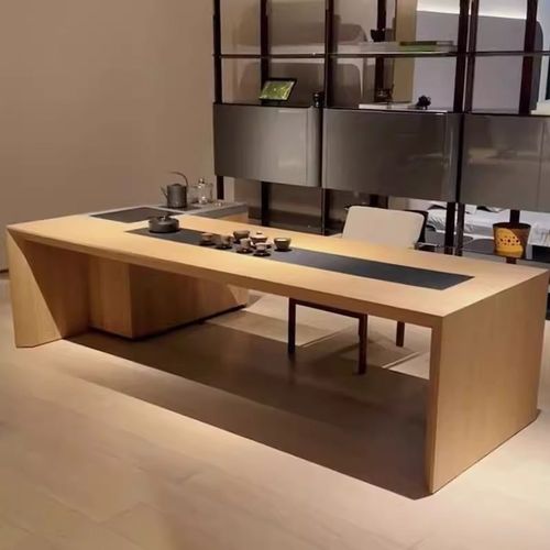 新中式实木茶桌椅组合2025新款办公室会客L一体两用禅意泡茶台书