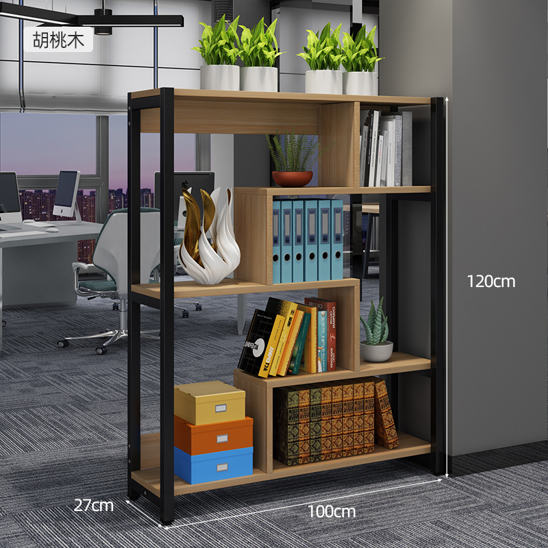 办公屏风隔断铁艺落地置物架玄关书E柜架客厅架子现代简约展示架