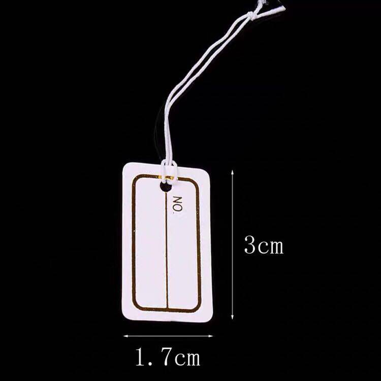 厂家直销挂饰品带弹力吊牌白卡纸烫金价格标签1.7*3cm100个/包