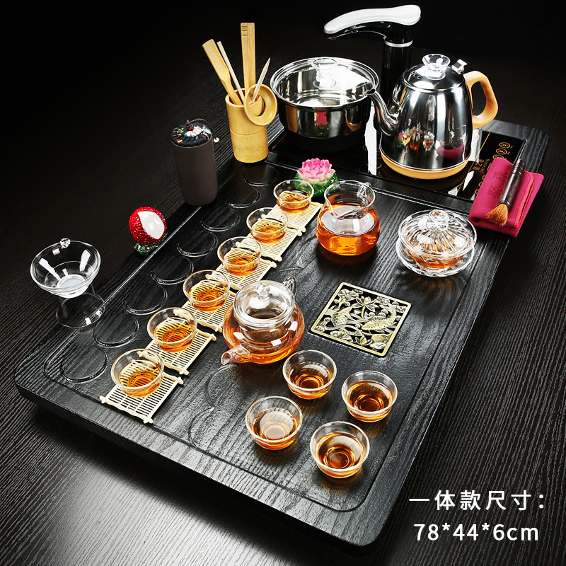 茶具套装家用整套功夫紫砂全自动实木茶盘简约茶道喝茶杯茶台茶海