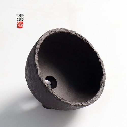 微型盆!复古禅意粗陶小圆盆 非常小 外径9cm