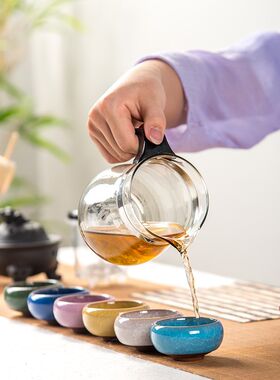 特价陶瓷台湾冰裂茶具 冰裂釉功夫茶杯 六色冰裂杯品茗杯组合套装