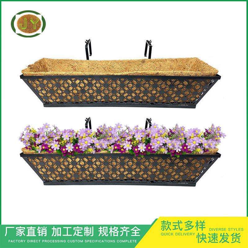 家庭园艺铁艺椰棕花篮阳台窗台欧式马槽椰棕花盆厂家多肉