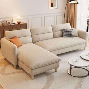 2025新款直排组合贵妃布艺沙发三人位四人位客厅现代简约奶油风