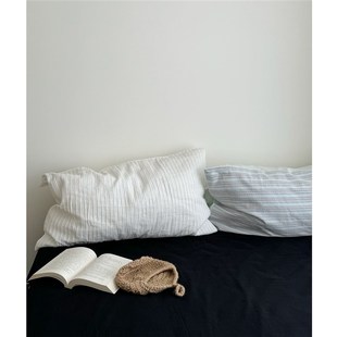 74cm 信封枕48 白日梦我法式 刺绣提n花肌理感全棉单人枕套一只装