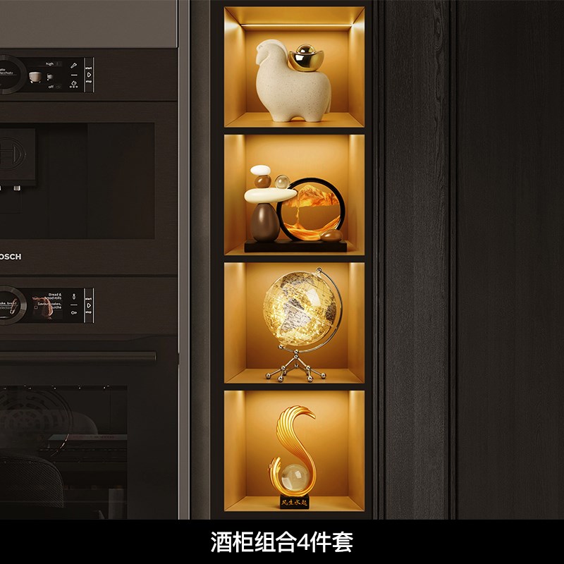 时来运转流沙画摆件客厅电视柜酒柜轻G奢高档收纳高级装饰品办公