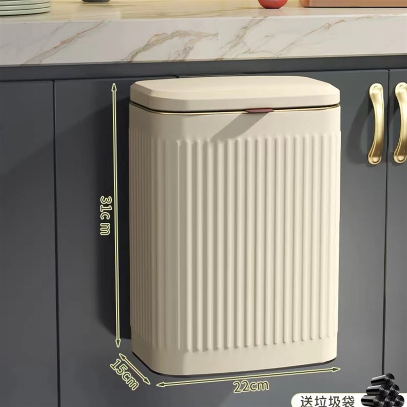 厨房挂式垃圾f桶大号不锈钢壁挂式带盖厨余收纳筒卫生间家用橱柜