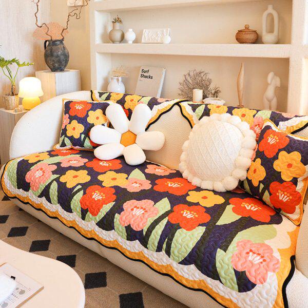 客厅皮布艺沙发巾机起防滑小四季通用沙发垫花田园不洗球简约现代