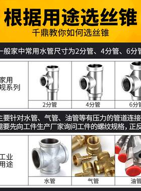 英制管螺纹丝锥G1/8 1/4 1/2 3/4 1寸 11/4 1寸1/2 2寸3寸