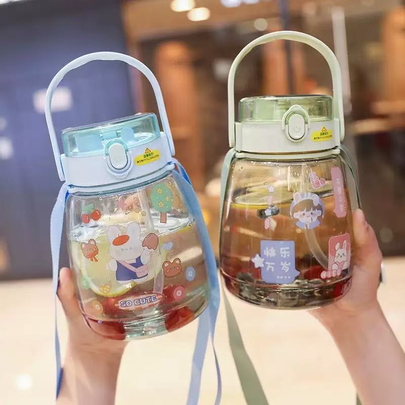 大肚杯大容量喝水专用高颜值水杯吸管杯