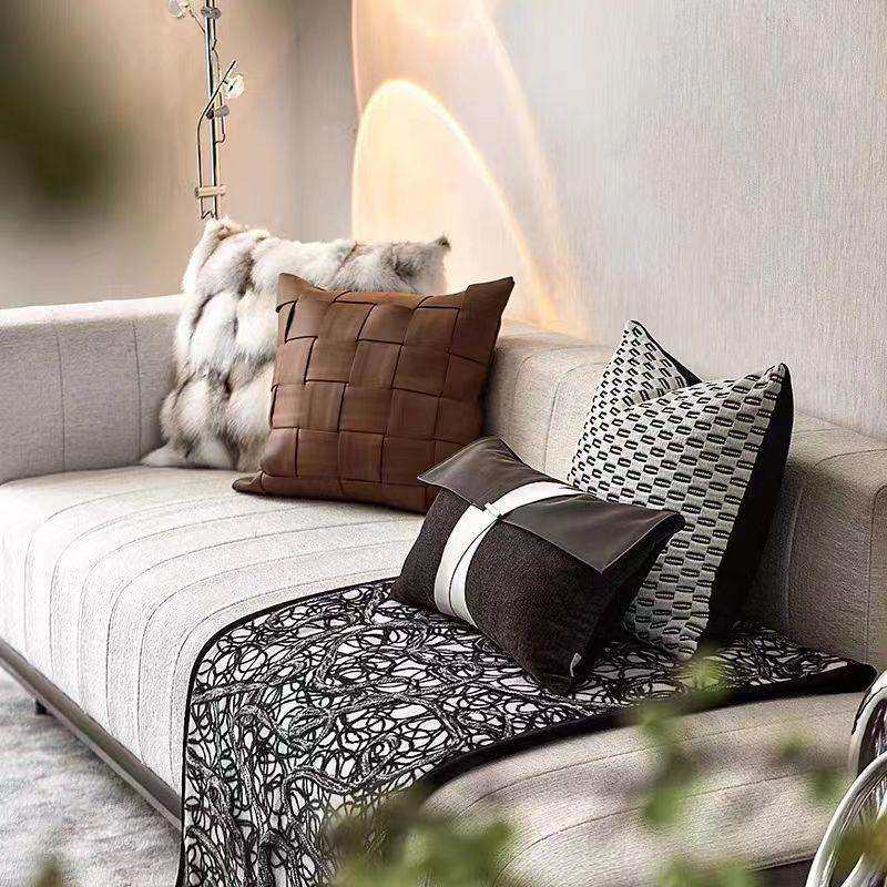 样板房抱枕轻奢简约现代软装沙发客厅靠垫方枕样板间酒店抱枕