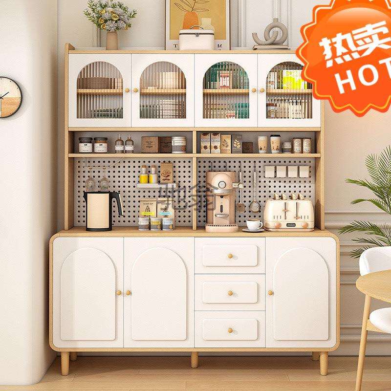 ir原木奶油风餐边柜靠墙一体储物柜厨房客餐厅多功能收纳置物柜