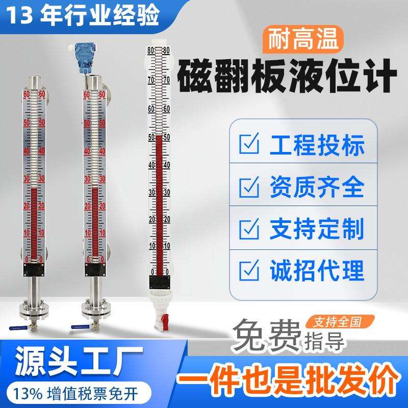 磁翻板液位计不锈钢304锅炉水位计带远传报警pp磁浮子液位计厂家