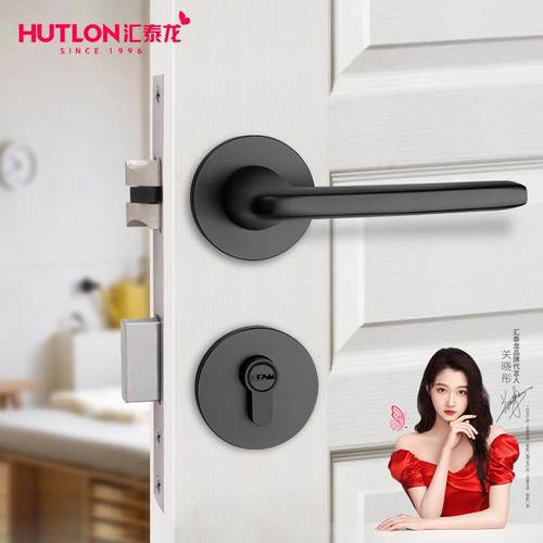 汇泰龙静音分体锁具卧室房间外装房门锁执手铝合金室内通用木门锁