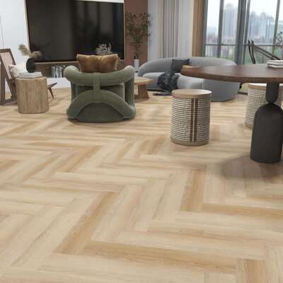 spc石塑人字拼锁扣卡扣式4mm阻燃防水家用环保免胶塑E0耐磨地板革