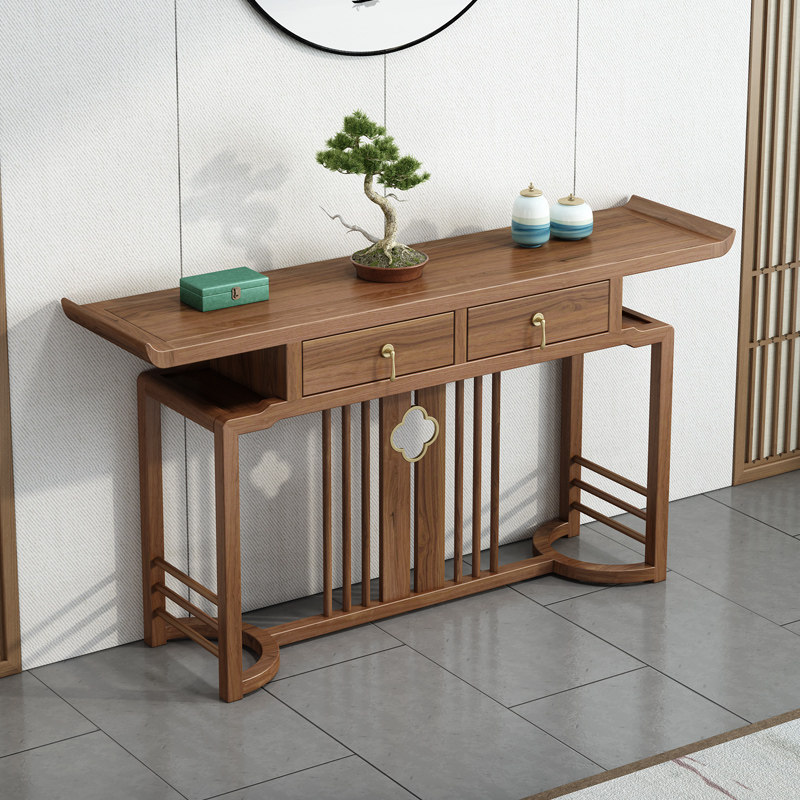 玄关桌新中式实木现代简约供桌z条案轻奢入户门厅玄关台中式玄关