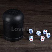 骰盅盅筛盅酒吧筛盅骰盅用品乐娱钱直筒色盅KTV骰子黑色手动双