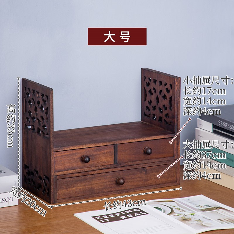 东南亚复古实木架子简易r小书柜中式桌面书架置物架飘窗折叠收纳