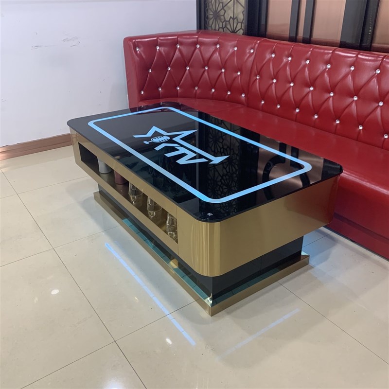 厂家定制酒吧ktlv茶几台发光专用桌子时尚钢化玻璃不锈钢散台卡座
