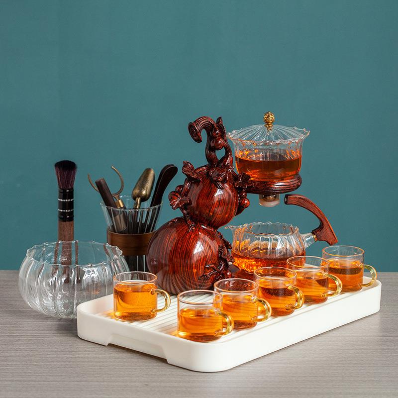 葫芦懒人玻璃功夫自动茶具茶杯壶套装家用泡茶壶神器磁吸感应茶具