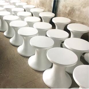 现代简约白色树脂坐凳商场美陈休闲椅家居客厅时尚吧凳创意腰鼓凳