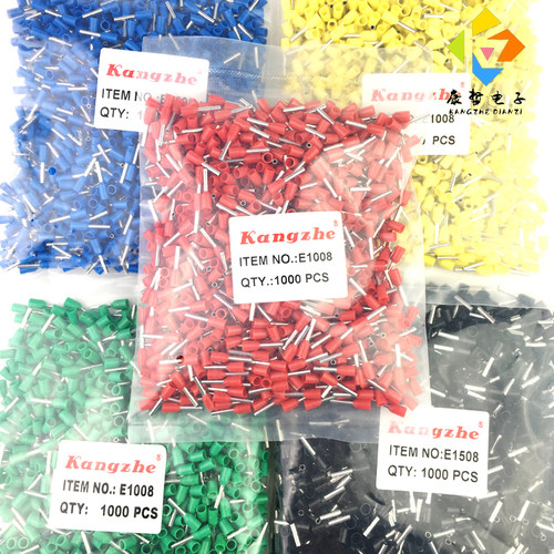 1000只/VE系列/紫铜镀锡 管形预绝缘端头 欧式冷压插针型接线端子