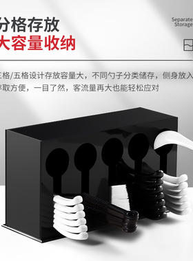 汤勺收纳架塑料盒长方形勺匙羹餐具分格收纳盒汤匙盒食堂饭馆专用
