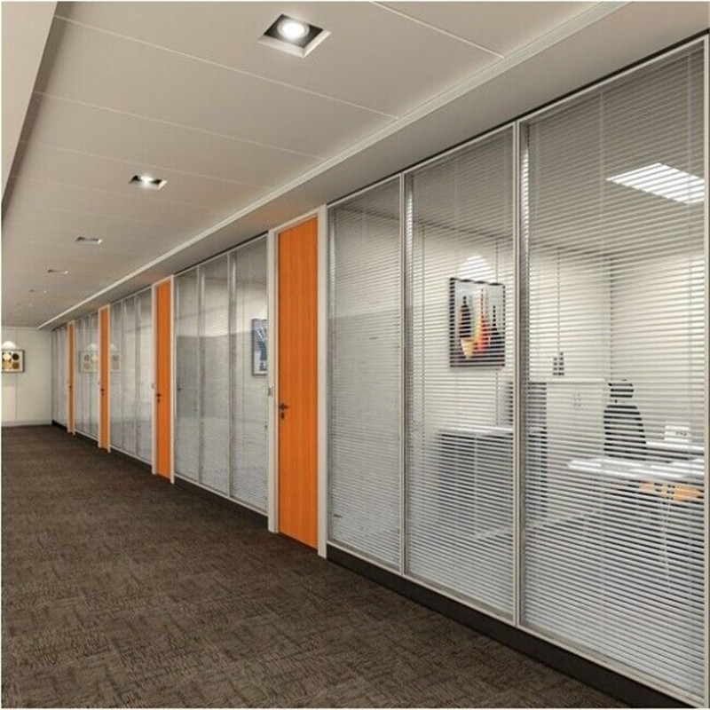 北京 玻璃隔断墙办公室隔墙铝合金隔断钢化玻璃百叶.隔断高隔断