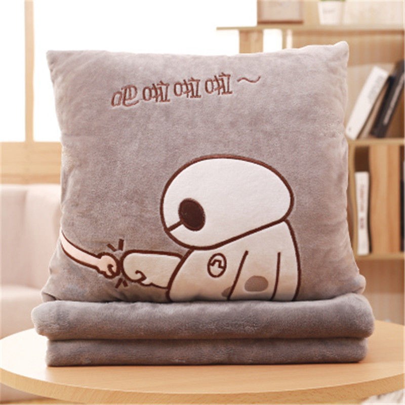 【优惠】卡通暖手抱枕被t子两用办公室可爱午睡珊瑚绒毯子靠枕
