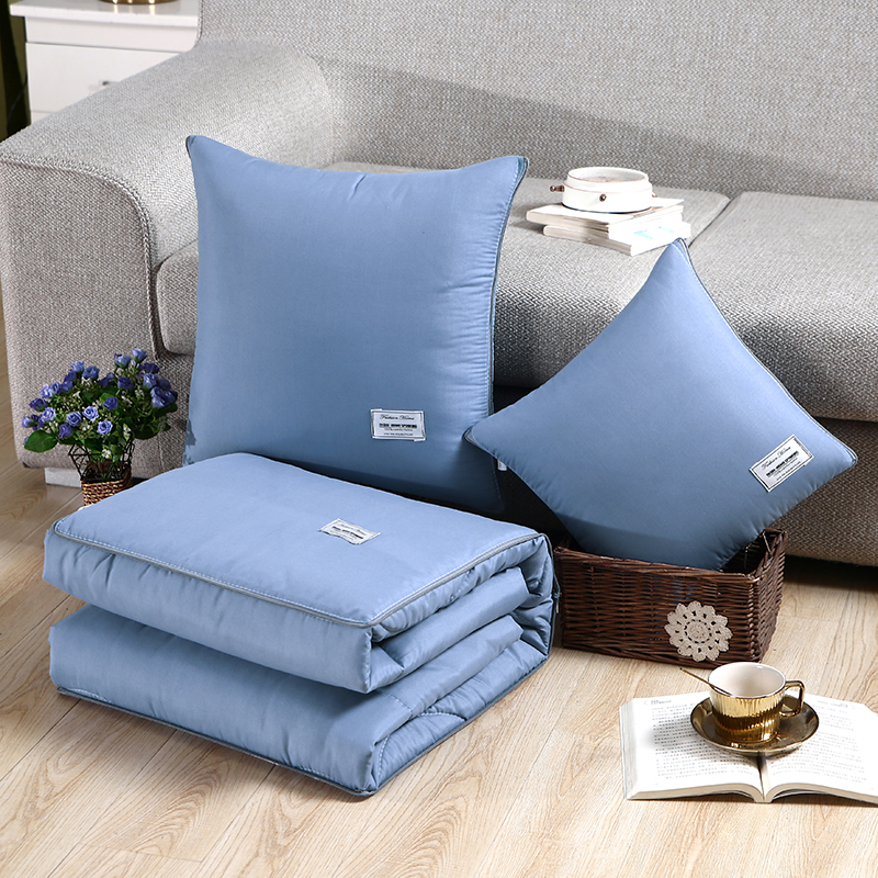 欧式抱枕被子两用纯色q汽车沙发靠垫背简约现代办公室午休被可折