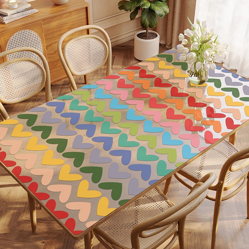 透明软玻璃桌垫防水防油免洗桌布防烫耐高温桌面保护W垫卡通茶几