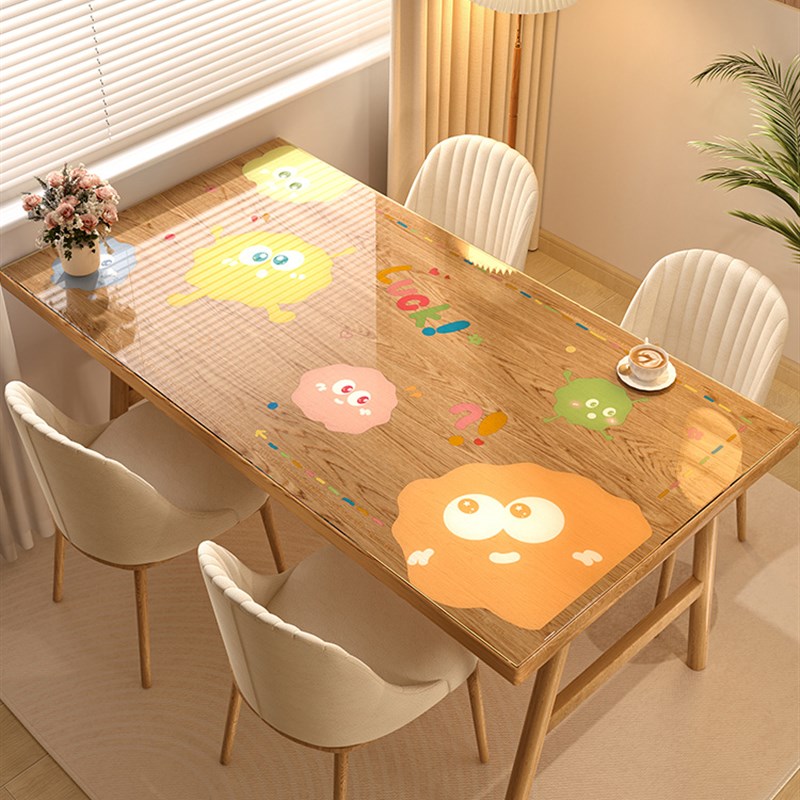 桌垫透明软玻璃桌面保护垫防水防油免洗卡L通茶几桌垫防烫桌布轻