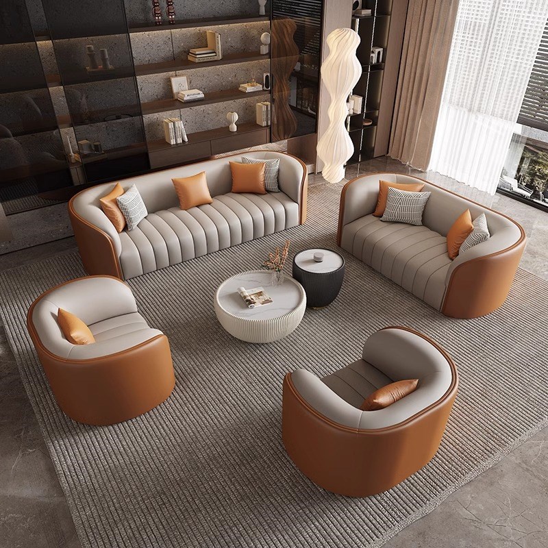 现代商务大堂接j待会客沙发小户型酒店办公室休息区直排沙发组合