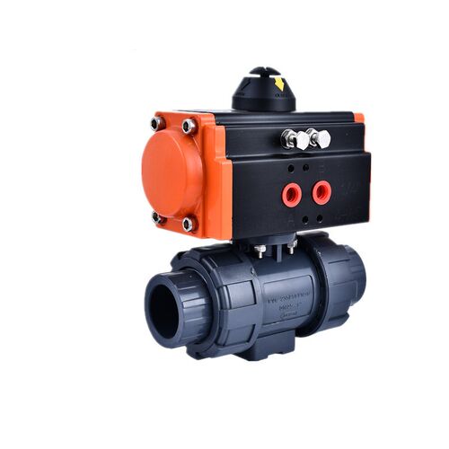 气动塑料球阀UQ621F-10SUPVC球阀双油任承插式双由令阀门4分6分15