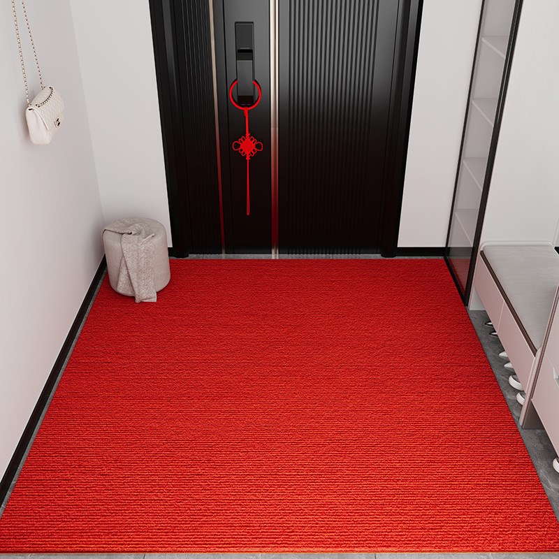 红色地垫防滑f入户门垫乔迁进门门口玄关结婚喜庆家用加厚防水蹭