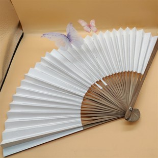 剧目飞花蝶语舞蹈扇子8寸宣纸M油竹折扇可以挂穗子