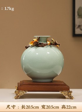 新中式珐琅彩陶瓷花瓶摆件高档创意客厅电视柜餐桌玄X关艺术装饰