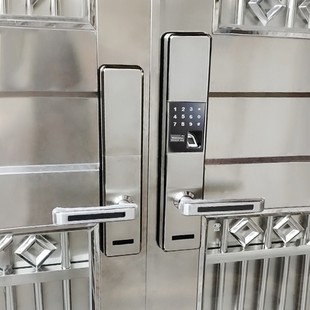 不锈钢门防水密码 锁入户大门锁z防盗锁双开门家用防盗门智能锁可