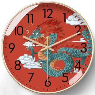 龙钟时尚钟挂中国风画卫星个性创意大气电波时对高端国潮客厅钟表