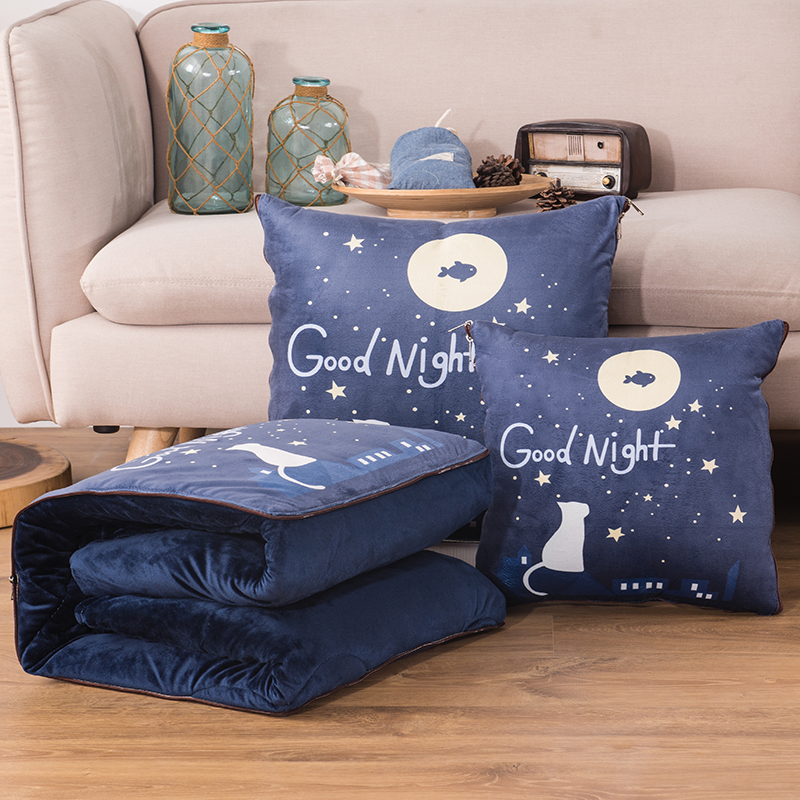 车上用枕头抱枕h被子两用加厚汽车珊瑚绒办公室靠垫沙发午睡小靠