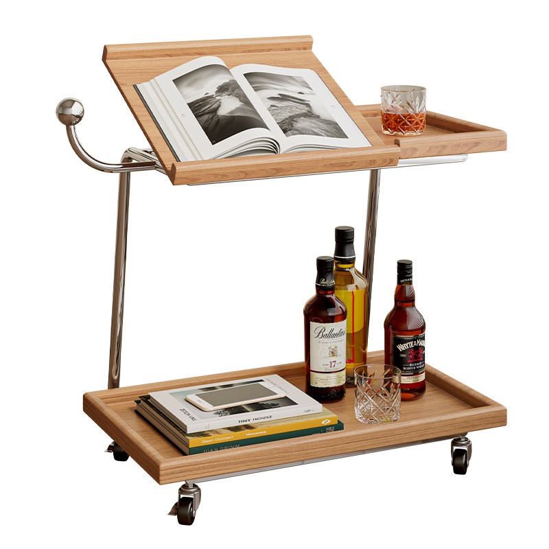 北欧边几b可移动实木小茶几翻板办公多功能餐厅床头置物架小角几